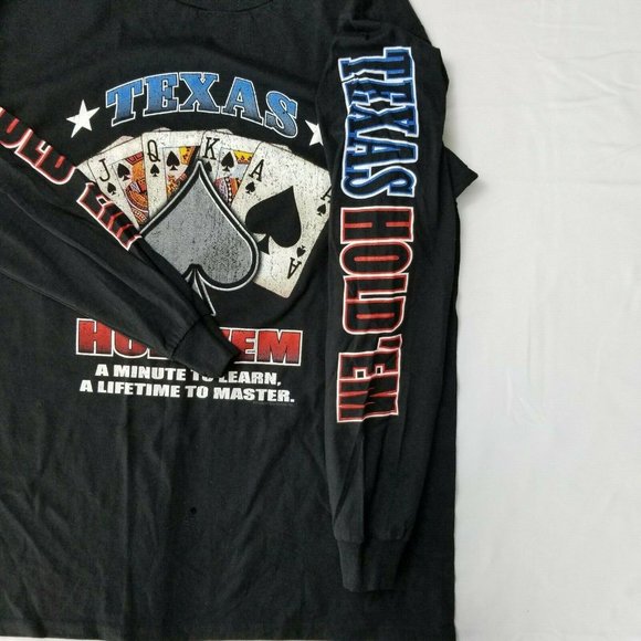Minute to Learn Lifetime To Master Texas Hold'em Poker Royal Flush Long Sleeve - Picture 4 of 12